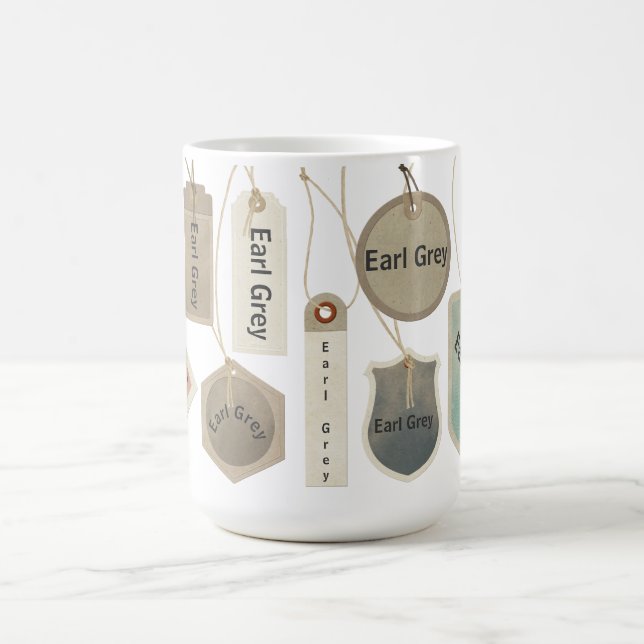 Earl Grey Tea or Any Text Monogram  | Personalized Coffee Mug (Center)