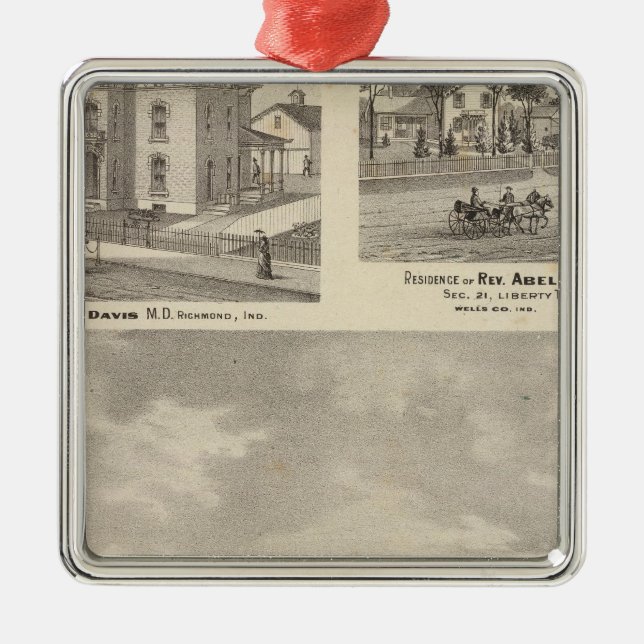 Earlham College, Richmond Metal Ornament (Front)