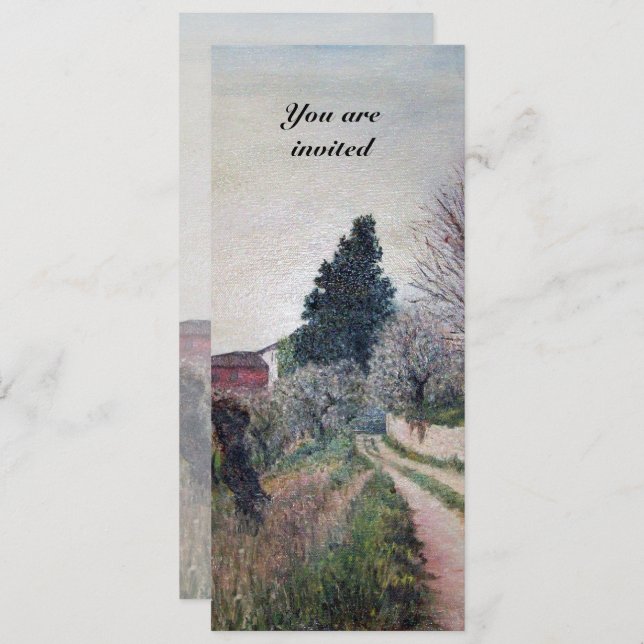 EARLIEST SPRING IN TUSCANY LANDSCAPE INVITATION (Front/Back)