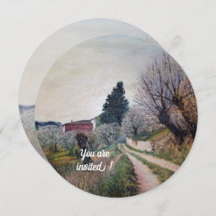 EARLIEST SPRING IN TUSCANY LANDSCAPE INVITATION