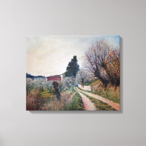 EARLIEST SPRING IN VERNALESE  Tuscany Landscape Canvas Print