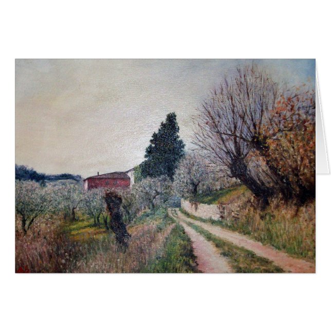 EARLIEST SPRING IN VERNALESE / Tuscany Landscape Cards (Front Horizontal)