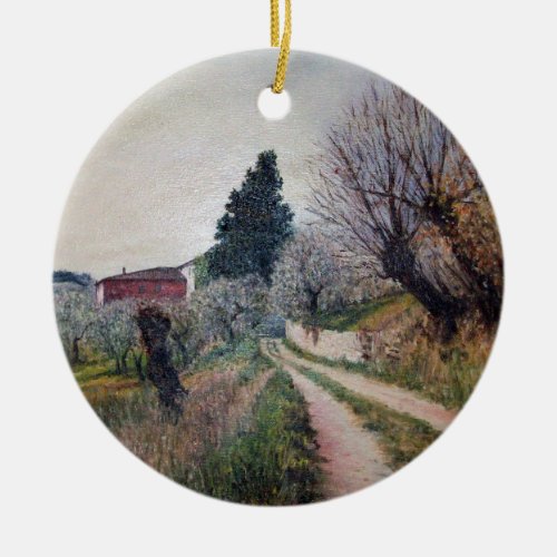 EARLIEST SPRING IN VERNALESE  Tuscany Landscape Ceramic Ornament