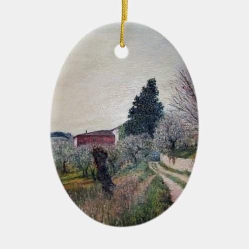 EARLIEST SPRING IN VERNALESE  Tuscany Landscape Ceramic Ornament