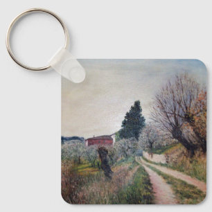 EARLIEST SPRING IN VERNALESE / Tuscany Landscape Keychain