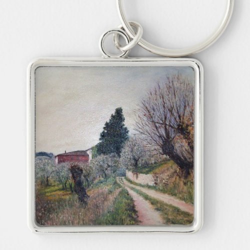 EARLIEST SPRING IN VERNALESE  Tuscany Landscape Keychain
