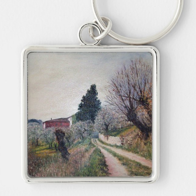 EARLIEST SPRING IN VERNALESE / Tuscany Landscape Keychain (Front)