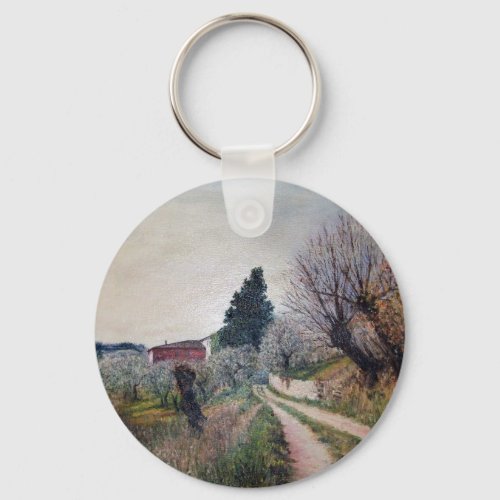 EARLIEST SPRING IN VERNALESE  Tuscany Landscape Keychain