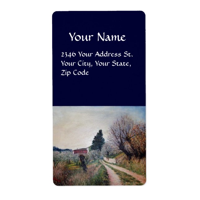 EARLIEST SPRING IN VERNALESE / Tuscany Landscape Label (Front)