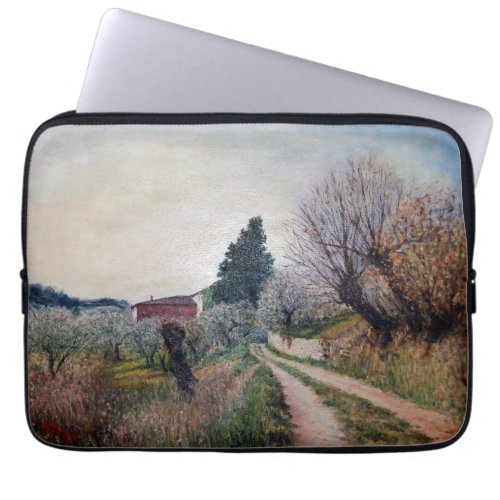 EARLIEST SPRING IN VERNALESE  Tuscany Landscape Laptop Sleeve