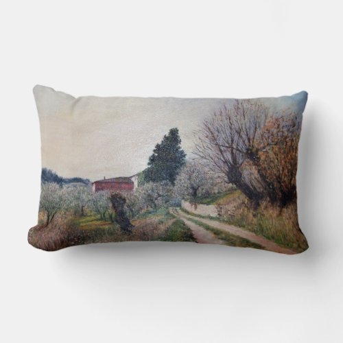 EARLIEST SPRING IN VERNALESE  Tuscany Landscape Lumbar Pillow