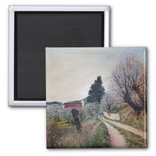 EARLIEST SPRING IN VERNALESE  Tuscany Landscape Magnet