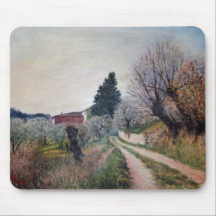 EARLIEST SPRING IN VERNALESE / Tuscany Landscape Mouse Pad