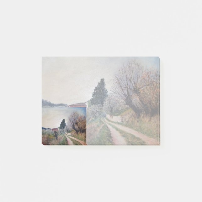EARLIEST SPRING IN VERNALESE / Tuscany Landscape Post-it Notes (Front)