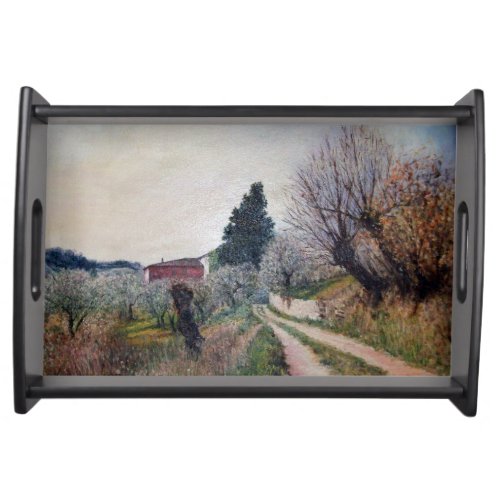 EARLIEST SPRING IN VERNALESE  Tuscany Landscape Serving Tray