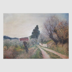 EARLIEST SPRING IN VERNALESE / Tuscany Landscape Tissue Paper