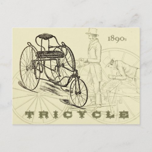 Early 1890s Tricycle Postcard