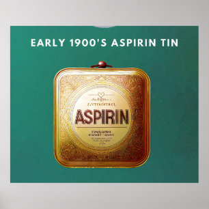 Early 1900's Aspirin Tin Poster