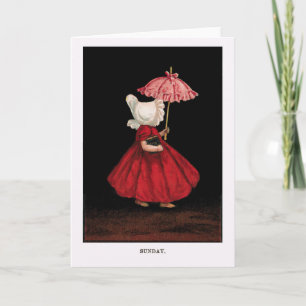 Early 1900's Sunday Sunbonnet Sue Greeting Card