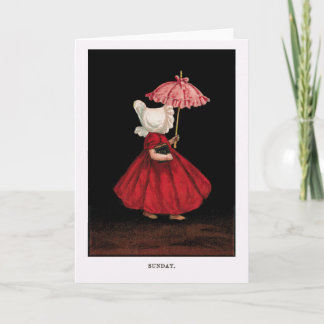 Early 1900's Sunday Sunbonnet Sue Greeting Card
