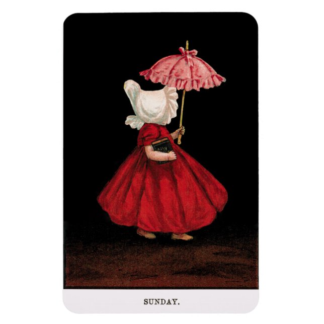 Early 1900's Sunday Sunbonnet Sue Magnet (Vertical)