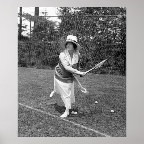 Early 1900s Tennis Fashion Poster