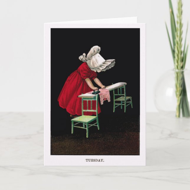 Early 1900s Tuesday Sunbonnet Sue Greeting Card (Front)