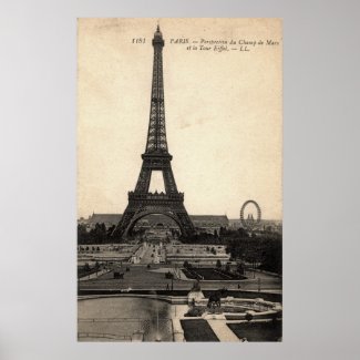 Early 1900&#39;s Vintage Eiffel Tower Poster