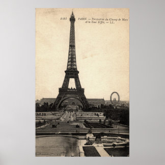 Early 1900's Vintage Eiffel Tower Poster
