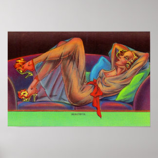 early 1940s Beautiful pin-up girl Poster
