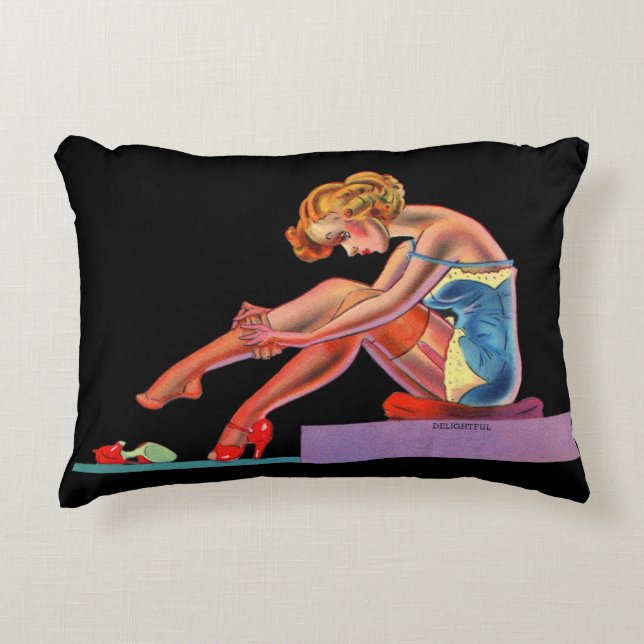 early 1940s Delightful pin-up girl Accent Pillow (Front)