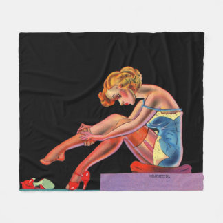 early 1940s Delightful pin-up girl Fleece Blanket