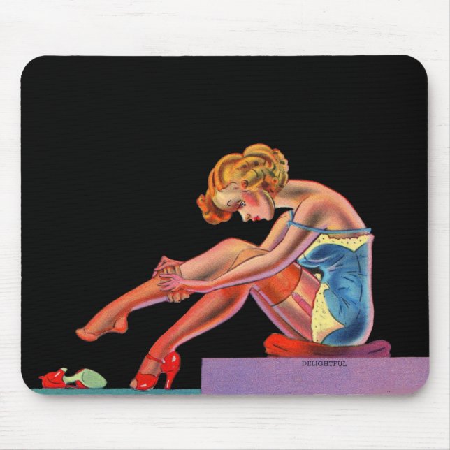 early 1940s Delightful pin-up girl Mouse Pad (Front)