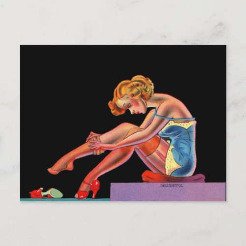 early 1940s Delightful pin_up girl Postcard