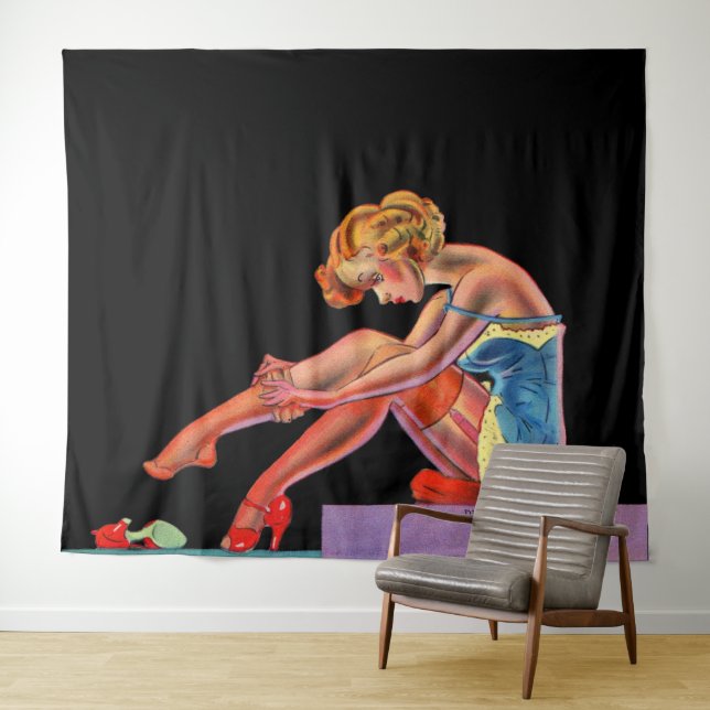 early 1940s Delightful pin-up girl Tapestry (In Situ (Horizontal))