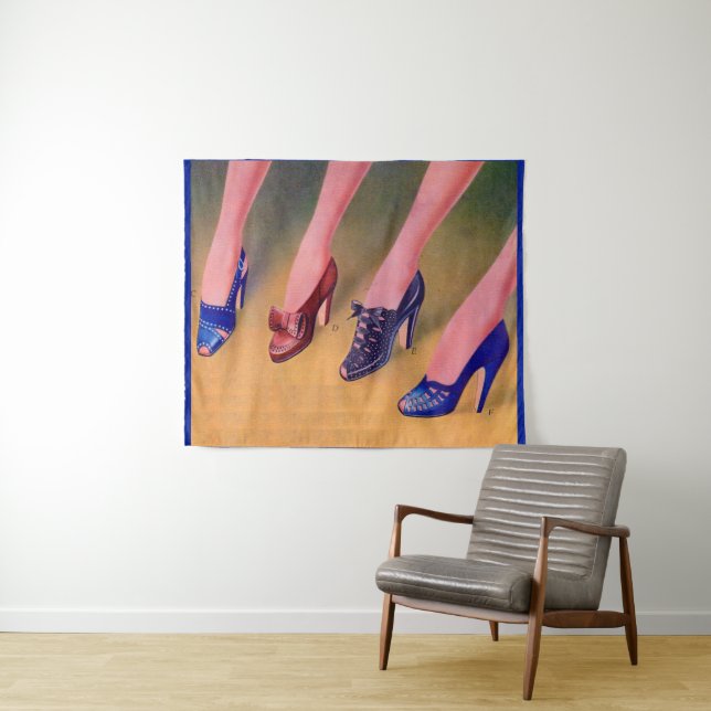 early 1940s ladies Red Cross shoes print Tapestry (In Situ (Horizontal))