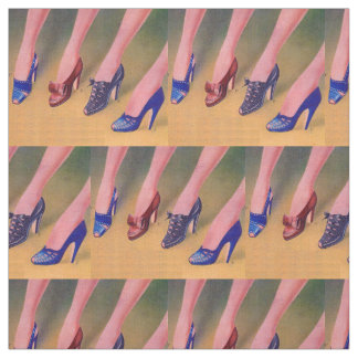 early 1940s ladies shoes novelty print fabric