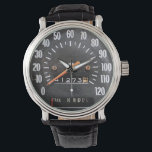 Early 1970s Classic Luxury Car Speedometer Watch<br><div class="desc">This watch featuring speedometer from a famous make and former model vehicle with those one of a kind odometer numerals is perfect for anyone who loves classic cars seeking a jewelry item that can be worn at especially car shows, cruise-ins, or anywhere. This item is also great for year round...</div>