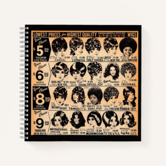 early 1970s wig advertisement print notebook