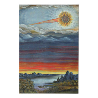 early 19th century comet painting faux canvas print