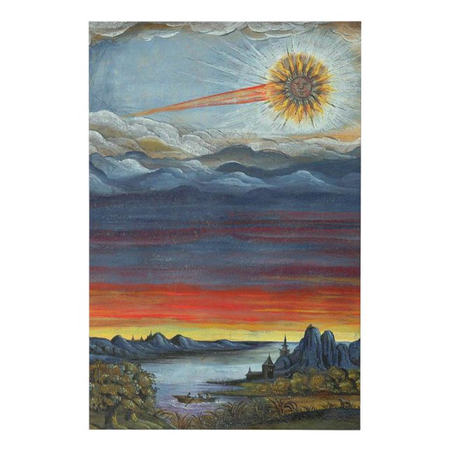 early 19th century comet painting faux canvas print (Front)