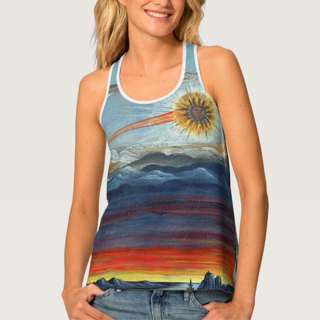 early 19th century comet painting print tank top (Front)