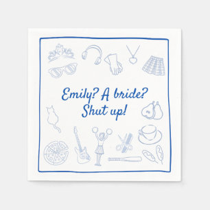 Early 2000's y2k cute Princess Bachelorette Custom Napkins