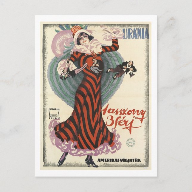 Early 20th Century Comedy Theater Inspired Postcard (Front)