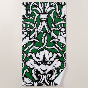 Early 20th Century Knotwork Lion Beach Towel