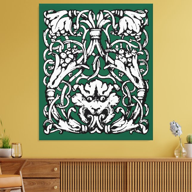 Early 20th Century Knotwork Lion Canvas Print (Insitu(LivingRoom))