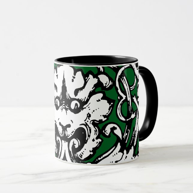 Early 20th Century Knotwork Lion Mug (Front Right)