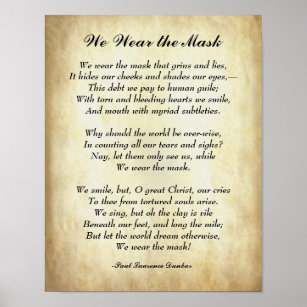 Early African American Poetry We Wear the Mask Poster