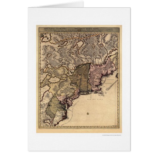 Early America Visscher Map 1717 Cards (Front)