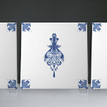 Early Art Nouveau Dutch Delft Blue Creatures Ceramic Tile<br><div class="desc">Immerse yourself in the enchanting world of early Art Nouveau with this captivating ceramic tile, featuring a symmetrical creature pattern in Dutch Delft Blue by the innovative designer Christopher Dresser. This epoch was known for its harmonious fusion of nature, art, and design, producing captivating works that have inspired generations. Christopher...</div>